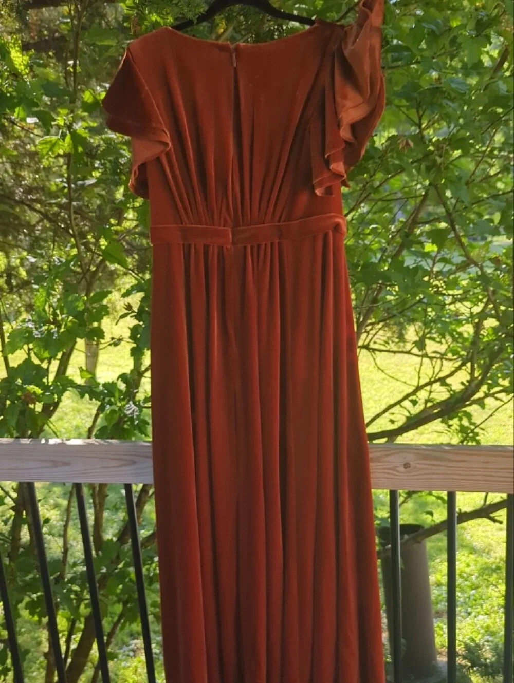 AZAZIE DAPHNE BURNT ORANGE BRIDESMAID DRESS - Picture 3 of 6